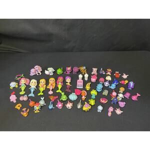 Lot Of 64 Mixed Toy Set Littlest Pet Shop, Princess Palace, Hatchimals, Shopkins